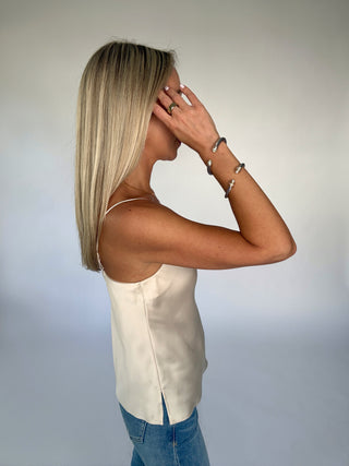 A Silky Statement Tank - Ecru