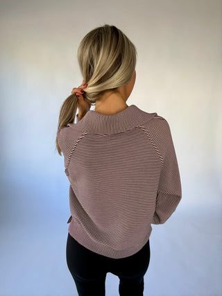 VARLEY Milano Half Zip Sweat 2.0 - Coffee Bean/Birch