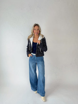 The Metro Mix Hooded Blazer - Navy