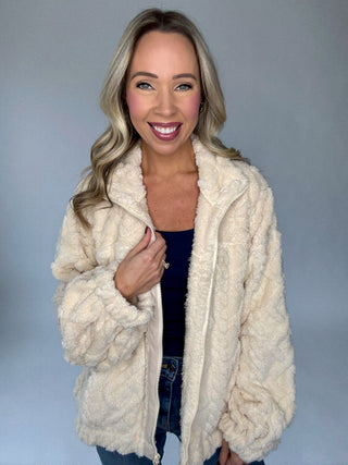 Plush Perfection Jacket - Ecru