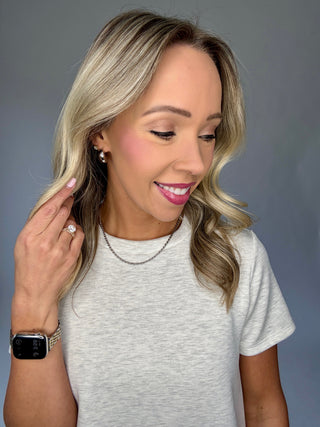 Soft Curve Teardrop Earrings - Silver