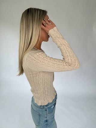 All The Possibilities Cardigan - Cafe Creme