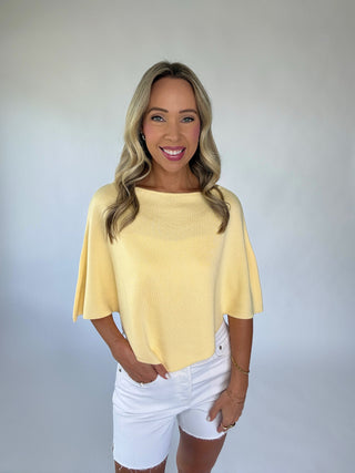 Take It From The Top Poncho - Butter Yellow