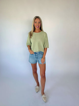 Always In Place Knit Top - Sage