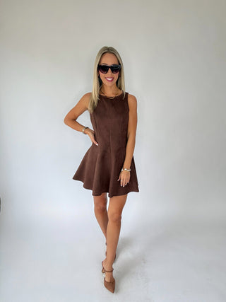 Café Rendezvous Mini Dress - Chestnut