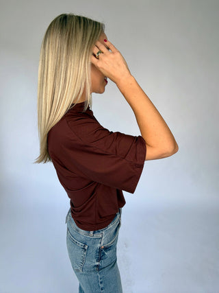 Darling Details Drape Top - Wine