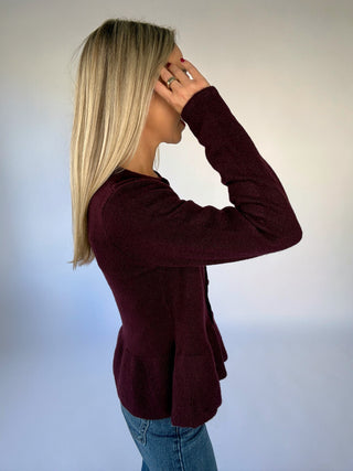 Wine & Dine Cardigan - Burgundy