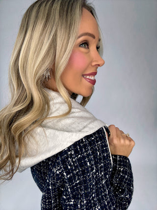 The Metro Mix Hooded Blazer - Navy