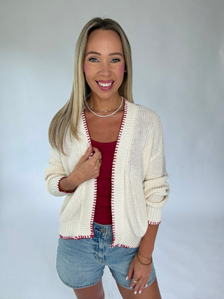 Stitched In Freedom Cardigan - Ivory