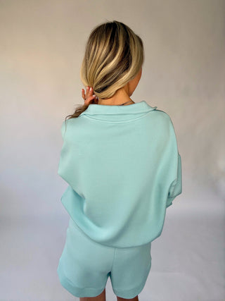 VARLEY Hawley Half Zip Sweat - Porcelain Blue