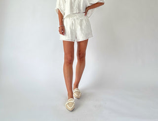 I Have My Eye On You Eyelet Shorts - Off White