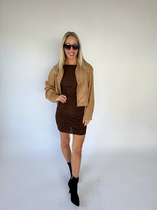 Let's Be Honest Suede Jacket - Camel