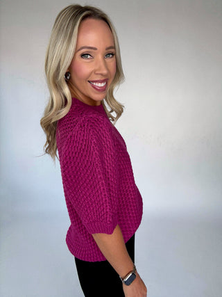 Berry Bliss Open Knit Sweater