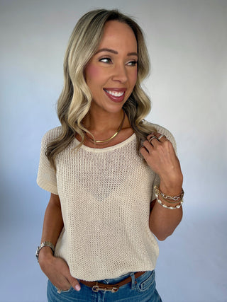 Soaking Up The Sunshine Knit Top - Ivory