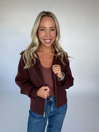 VARLEY Enrico Knit Jacket - Coffee Bean