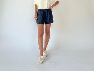 Delicate Details Satin Shorts - Midnight