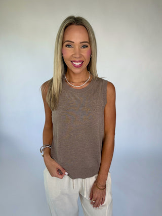 The Only One Knit Tank - Mocha