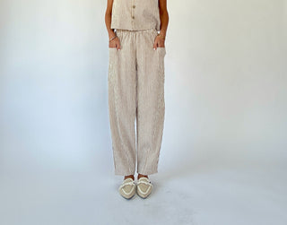 Perfectly Aligned Striped Pants - Mocha