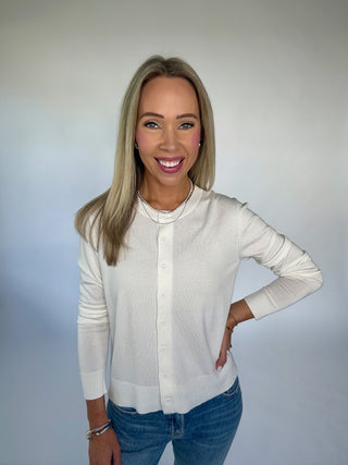Cross Your Mind Crewneck Cardigan - Ivory