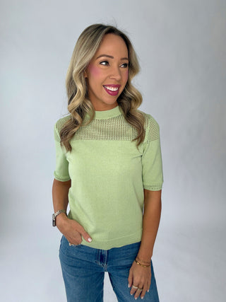 SANCTUARY Mix Stitch Tee - Detox Green