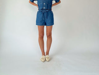 Catch The Vibe Denim Shorts - Dark Wash