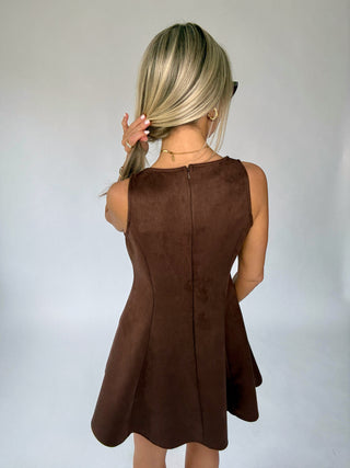 Café Rendezvous Mini Dress - Chestnut