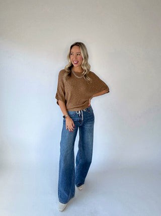 Flirty & Fun Knit Top - Caramel