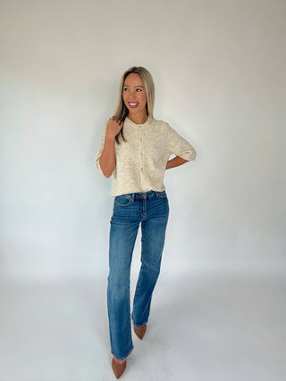 Farmer's Market Mornings Short Sleeve Cardigan - Oatmeal