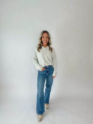 Simple And Sweet Cardigan - Light Grey