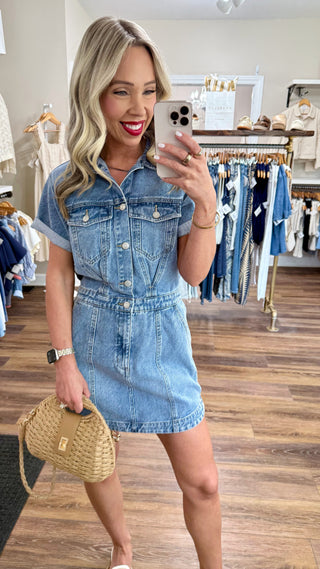 Topanga Short Sleeve Denim Dress