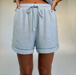 Lunch On The Terrace Shorts - Sky Blue