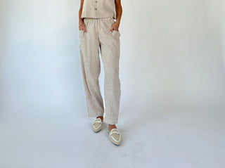 Perfectly Aligned Striped Pants - Mocha