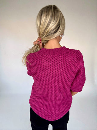 Berry Bliss Open Knit Sweater