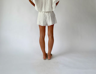 I Have My Eye On You Eyelet Shorts - Off White