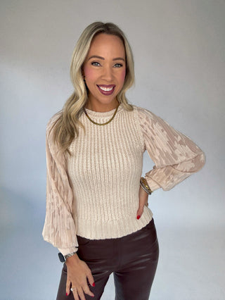 Vintage Blush Contrast Sweater