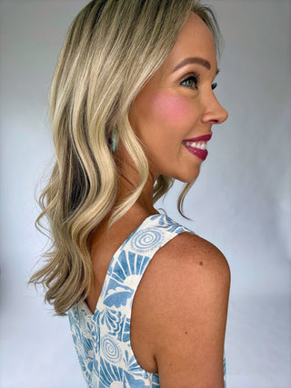 Vacation Vibes Top - Blue/White