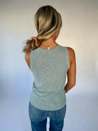 Basic Is Best Sleeveless Knit Top - Seafoam