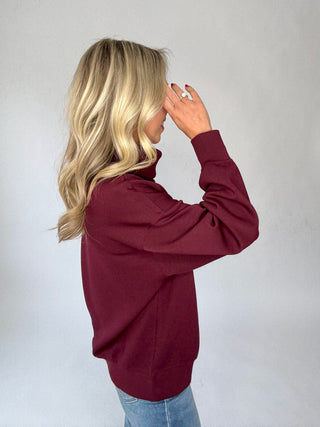 Turtle Neck Pullover - Dark Cherry