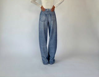 Life On The Edge Sweatpant Jeans - Denim Blue