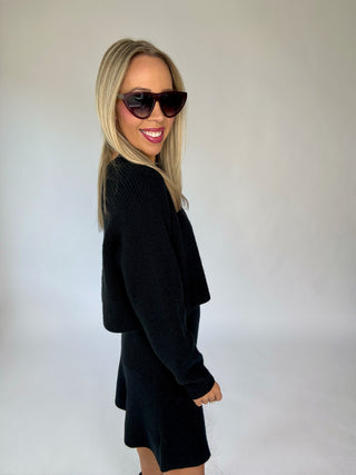 Set The Bar Knit Top - Black