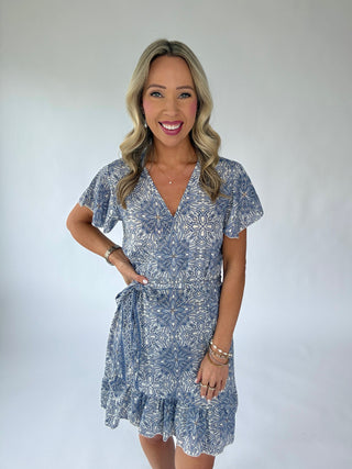 Coastal Romance Wrap Mini Dress