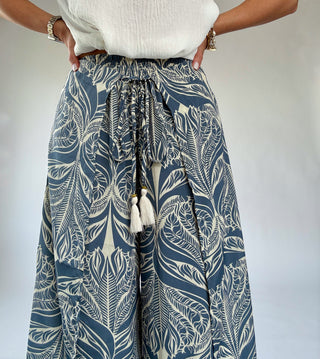 Tropic Escape Faux Wrap Pants