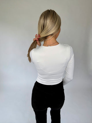 Second Skin Long Sleeve Top - White