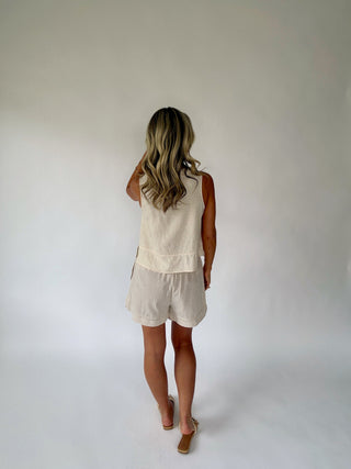 As Simple As That Linen Blend Tank - Natural