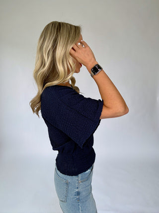 The Right Balance Knit Top - Navy
