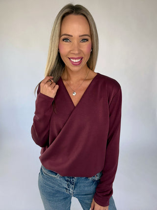 That's A Wrap Top - Mulberry