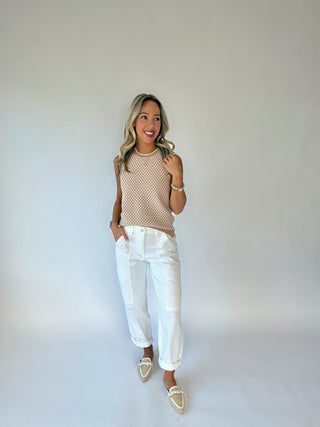 VARLEY Jenson Stitch Knit Tank - Light Taupe