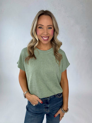 Sage Edition Short Sleeve Knit Top