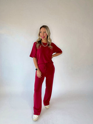 Laguna Lounge Tee - Garnet Red