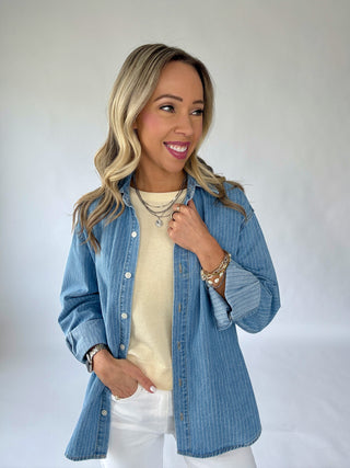 Haven Striped Denim Top